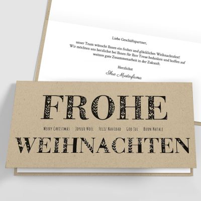 Edle Naturschrift Geschäftliche Weihnachtskarte
