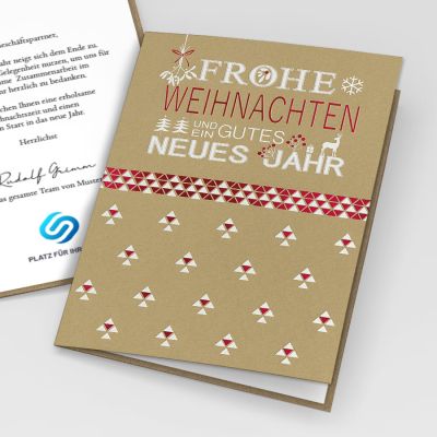 Edle Naturverzierung Geschäftliche Weihnachtskarte