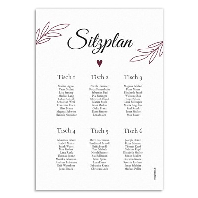 Sitzplan Hochzeit Online gestalten mit einfachem Tool