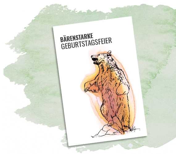 Geburtstagseinladung Grizzly Bear Geburtstagseinladung Grizzly Bear