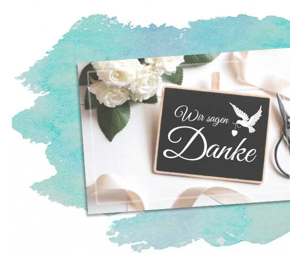Dankeskarte zur Hochzeit Dankeskarte zur Hochzeit